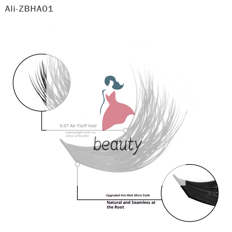 Eyelash Extension Volume - Pestañas 3D de Visón Sintético, Extensiones