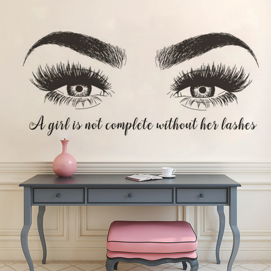 Pegatina de pared de vinilo pa - Eyelash Extension Quotes reseña y precio
